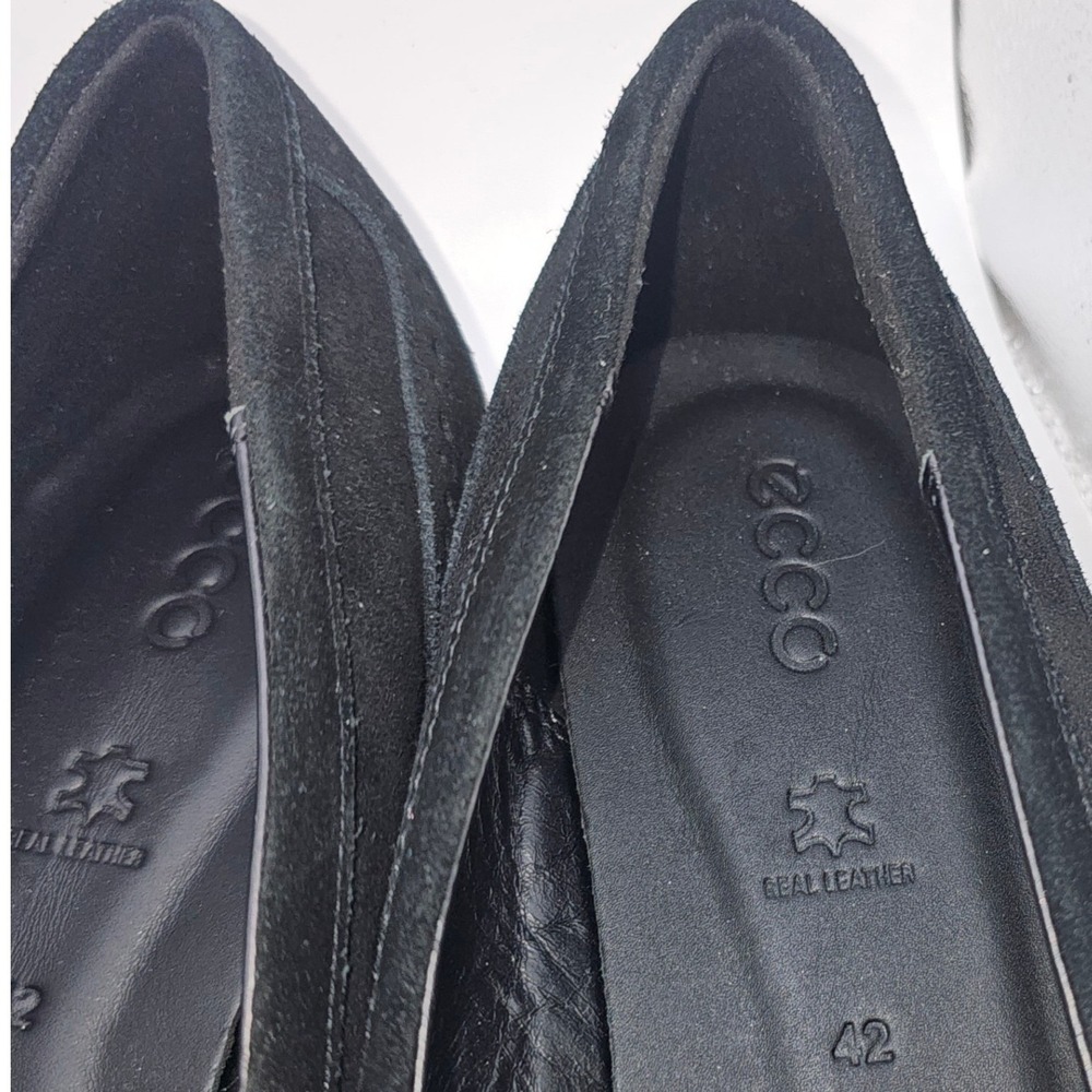 ECCO Black Suede Tassel Kiltie Loafers Womens EU 42 / US‎ 11-11.5 - Picture 7 of 10